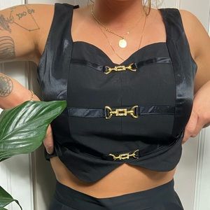 Vintage blazer and under shirt with gold embellishments